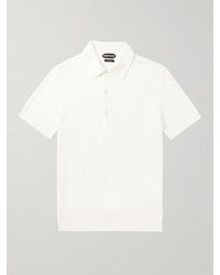 Tom Ford - Silk And Cotton-blend Piquè Polo Shirt - Lyst