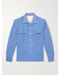 Visvim - Carrow Convertible-Collar Wool And Linen-Blend Shirt - Lyst