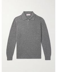 Brunello Cucinelli - Pullover aus Kaschmir in Rippstrick mit kurzem Reißverschluss - Lyst