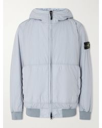 Stone Island - Logo-Appliquéd Padded Garment-Dyed Crinkled Recycled Nylon Hooded Jacket - Lyst