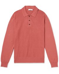 MR P. - Ribbed Cotton-jersey Polo Shirt - Lyst