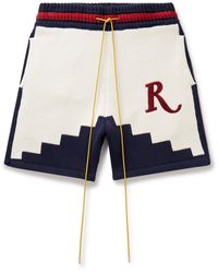 Rhude - Saint Croix Straight-leg Logo-appliquéd Intarsia Cotton Drawstring Shorts - Lyst