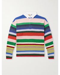 SAINT Mxxxxxx - Lastman Cotton Poplin-trimmed Striped Knitted Polo Shirt - Lyst