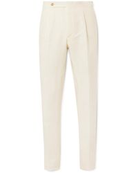 De Petrillo - Straight-leg Pleated Linen Suit Trousers - Lyst
