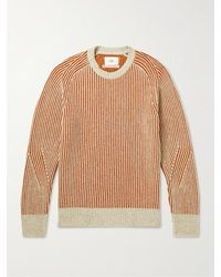 Folk Patrice Ribbed Cotton And Wool-blend Jumper - Brown