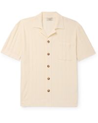 Altea - Slim-fit Camp-collar Ribbed Cotton-blend Terry Shirt - Lyst