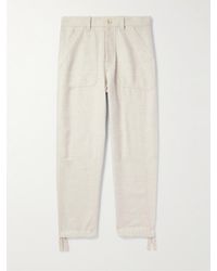 Brunello Cucinelli - Gerade geschnittene Hose aus einer Mischung aus Leinen - Lyst