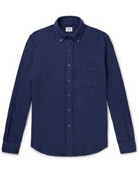 Aspesi - New Robert Button-down Collar Checked Cotton-flannel Shirt - Lyst