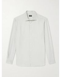 ZEGNA - Striped Silk Shirt - Lyst