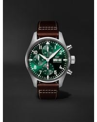 IWC Schaffhausen - Pilot's Chronograph 41 mm Uhr aus Edelstahl mit automatischem Aufzug und Lederarmband - Lyst