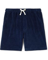 Oliver Spencer - Weston Straight-leg Ribbed Organic Cotton-blend Terry Drawstring Shorts - Lyst