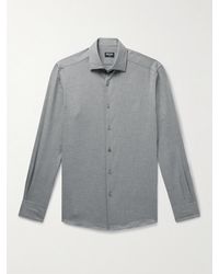 ZEGNA - Cotton And Cashmere-blend Twill Shirt - Lyst