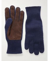 Brunello Cucinelli - Suede-Trimmed Cashmere Gloves - Lyst