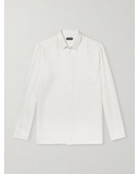 Tom Ford - Perforated Silk-twill Shirt - Lyst