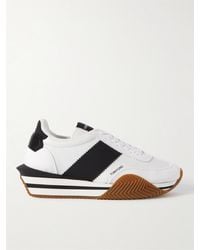 Tom Ford - James Rubber-trimmed Leather And Suede Sneakers - Lyst