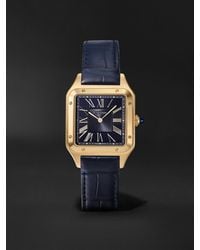 Cartier - Santos-Dumont Large 43.5Mm 18-Karat And Alligator Watch, Ref. No. Wgsa0115 - Lyst