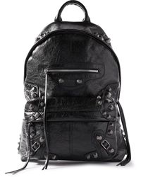 Balenciaga - Le Cagole Studded Crinkled-leather Backpack - Lyst