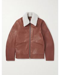 Paul Smith - Shearling-Trimmed Leather Jacket - Lyst