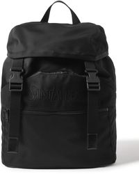 Saint Laurent - Logo-Embroidered Leather-Trimmed Shell Backpack - Lyst