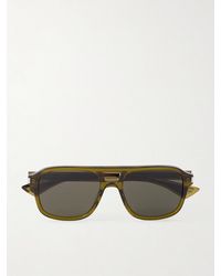 Saint Laurent - Aviator-Style-Tone And Acetate Sunglasses - Lyst