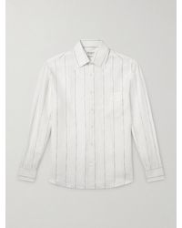 Brunello Cucinelli - Pinstriped Linen Shirt - Lyst
