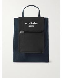 Acne Studios - Baker Out Logo-print Leather And Nylon Tote Bag - Lyst