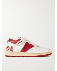 Rhude - Rhecess Colour-block Distressed Leather Sneakers - Lyst