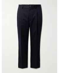 MR P. - Edward Pleated Straight-Leg Organic Cotton-Poplin Suit Trousers - Lyst