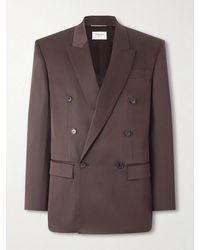 Saint Laurent - Double-breasted Silk Blazer - Lyst