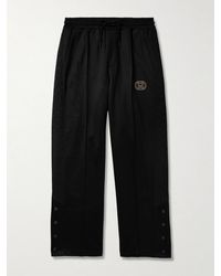 Gucci - Wide-leg Logo-embroidered Monogrammed Tech-jersey Sweatpants - Lyst