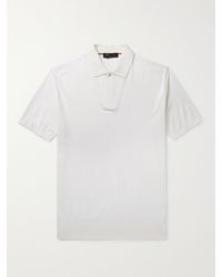 Loro Piana - Slim-fit Cotton And Silk-blend Polo Shirt - Lyst