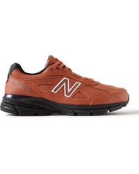 New Balance - 990v4 Rubber-trimmed Leather Sneakers - Lyst
