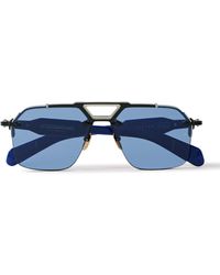 Jacques Marie Mage - Silverton Aviator-Style-Tone And Acetate Sunglasses - Lyst