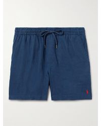 Polo Ralph Lauren - Prepster Shorts aus Leinen mit Kordelzugbund und Logostickerei - Lyst
