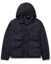 C.P. Company - Goggle-Appliquéd Garment-Dyed Flatt Nylon Hooded Jacket - Lyst