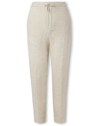MR P. - James Straight-leg Linen-twill Drawstring Suit Trousers - Lyst