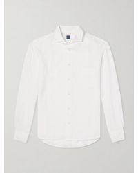 Fedeli - Phil Cutaway-collar Linen Shirt - Lyst
