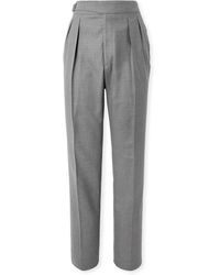 Ralph Lauren - Gregory Tapered Pleated Worsted Wool-Flannel Trousers - Lyst