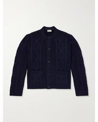 Saint Laurent - Cable-knit Wool Cardigan - Lyst