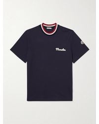 Moncler - Cotton Logo Embroidered T-Shirt - Lyst
