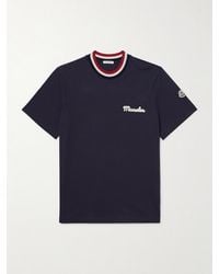 Moncler - Cotton Logo Embroidered T-Shirt - Lyst