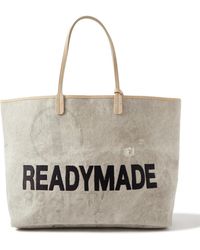 READYMADE - Dorothy Large Nubuck-trimmed Logo-embroidered Canvas Tote Bag - Lyst