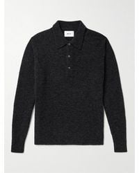 NN07 - Alfie 6531 Bouclé-knit Wool-blend Polo Shirt - Lyst