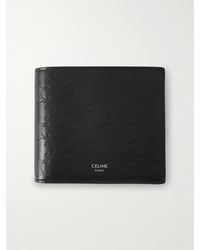 Celine - Triomphe Logo-Debossed Leather Billfold Wallet - Lyst