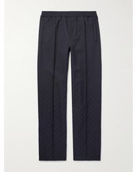 Gucci - Gerade geschnittene Hose aus Jacquard-Strick mit Logomuster - Lyst