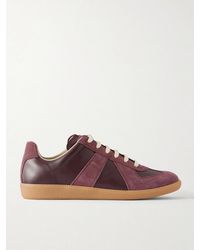 Maison Margiela - Replica Suede-Trimmed Leather Sneakers - Lyst