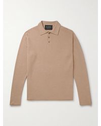 Alanui - Ribbed Cashmere And Cotton-blend Polo Sweater - Lyst