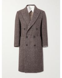 James Purdey & Sons - Town And Country Double-breasted Herringbone Wool Coat - Lyst