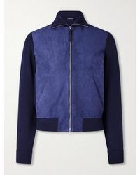 Tom Ford - Slim-fit Merino Wool-blend And Suede Bomber Jacket - Lyst