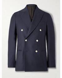 De Petrillo - Sorrento Double-breasted Wool-twill Blazer - Lyst